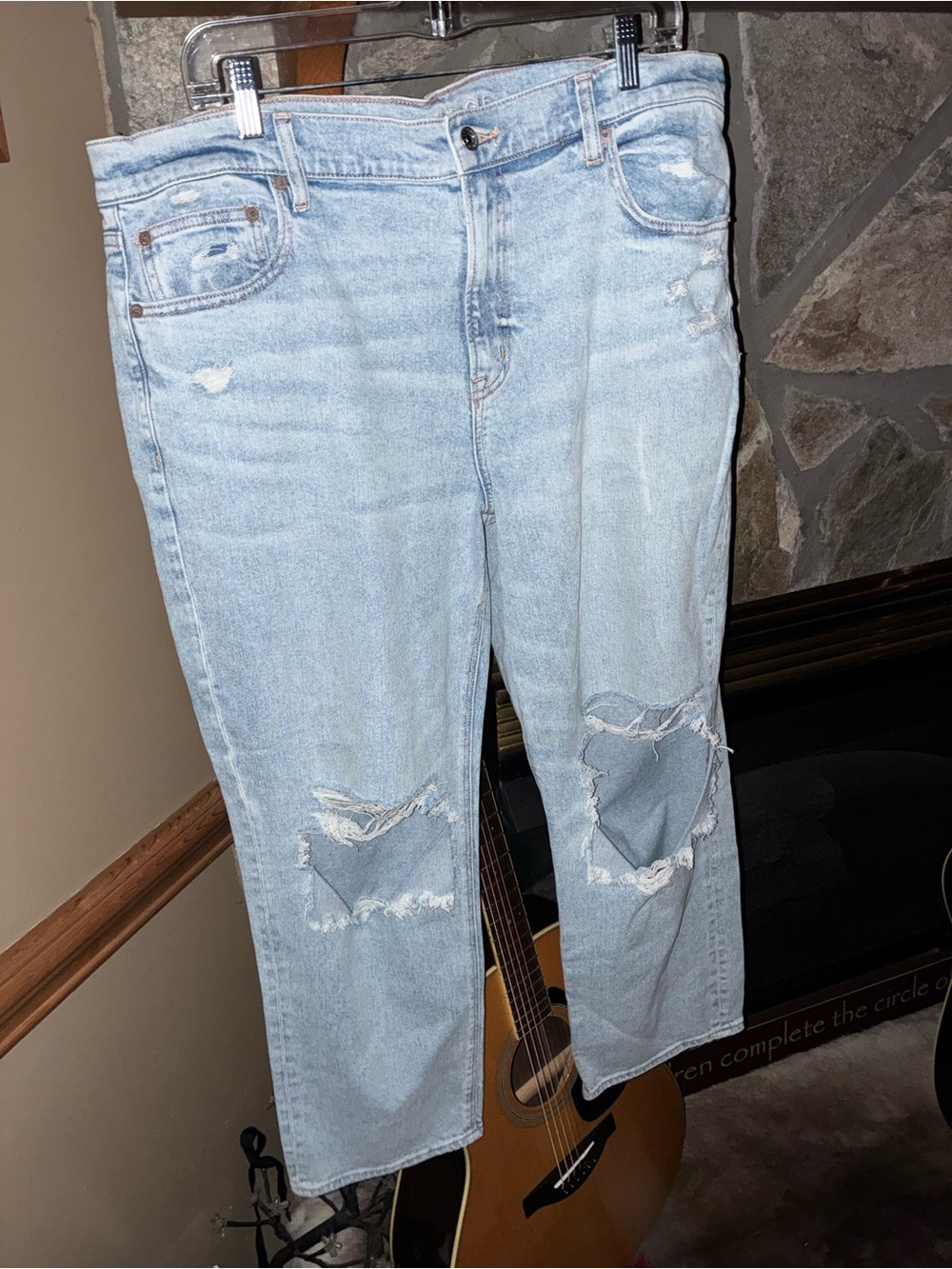 American Eagle Outfitters Light Wash Distressed Jeans